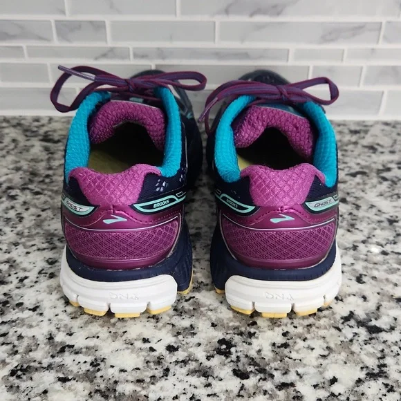 Navy Purple & Blue Brooks 8th Edition Ghost Running Shoes sz 8 Medium sneakers - Picture 4 of 6